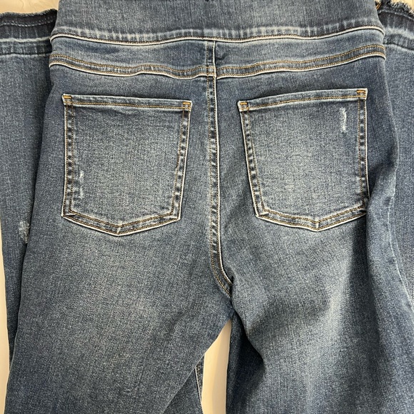 SPANX ANKLE SKINNY Distressed Blue pull-on Jeans Jeggings Size Small - Picture 10 of 11